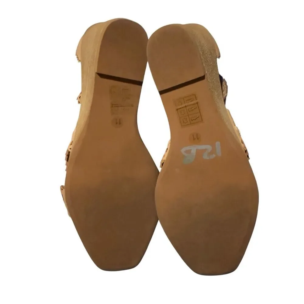Jeffrey Campbell Tan‎ Besante Perforated Wedge Sandal Sz 11